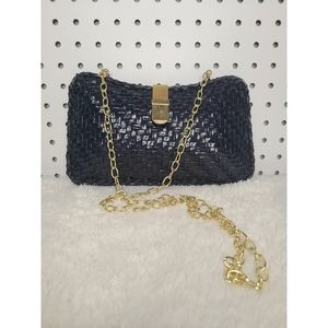 Vintage Vinyl Dark Blue Handbag